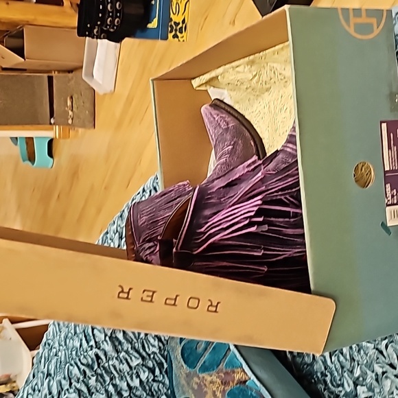 ROPER FRINGE BOOT- PURPLE 7.5 NEW - Picture 4 of 16